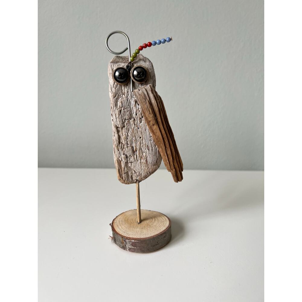 Handcrafted Driftwood Owl Figure
